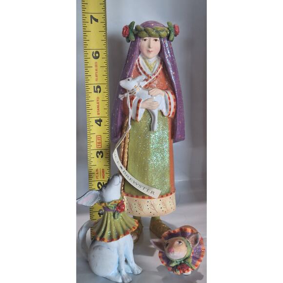 Original Patience Brewster- Nativity Shepherd Girl & Collie & Corgie- Mint w Box - Picture 6 of 9
